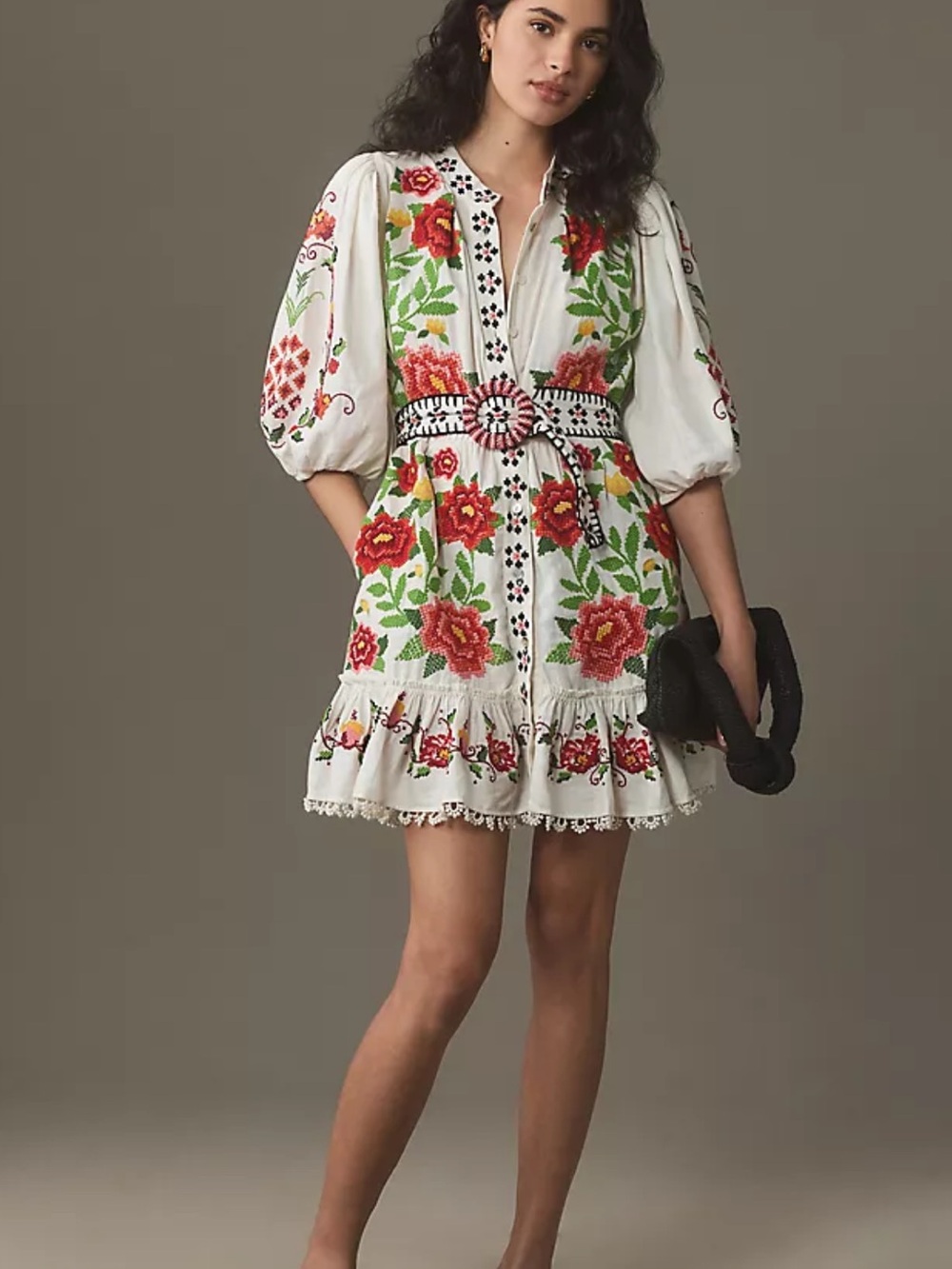 Farm Rio Carmina Embroidered Mini Dress - Picture 2 of 12